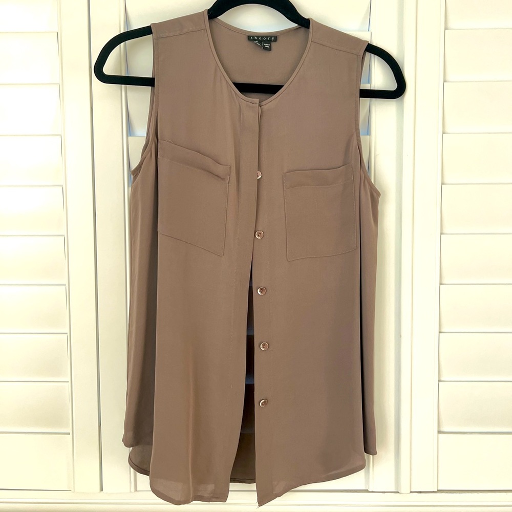 Theory Silk Sleeveless Top / Blouse
